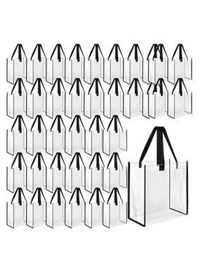 Clear Tote Bags Stadium Approved with Handles PVC Waterproof 42 Pack